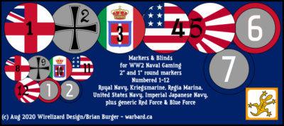 Blinds & Markers for WW2 Naval Gaming