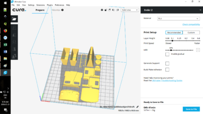 Cura print layout